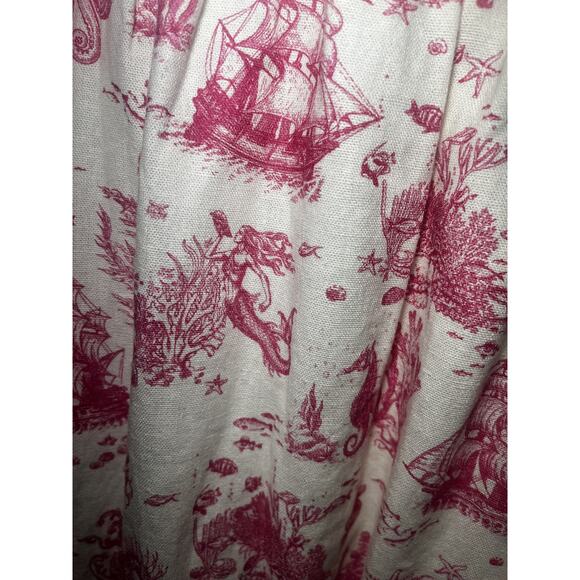 Avec Les Filles Dress Womens 14 Linen Blend Sea Print Mermaid Nautical Summer - Picture 7 of 16